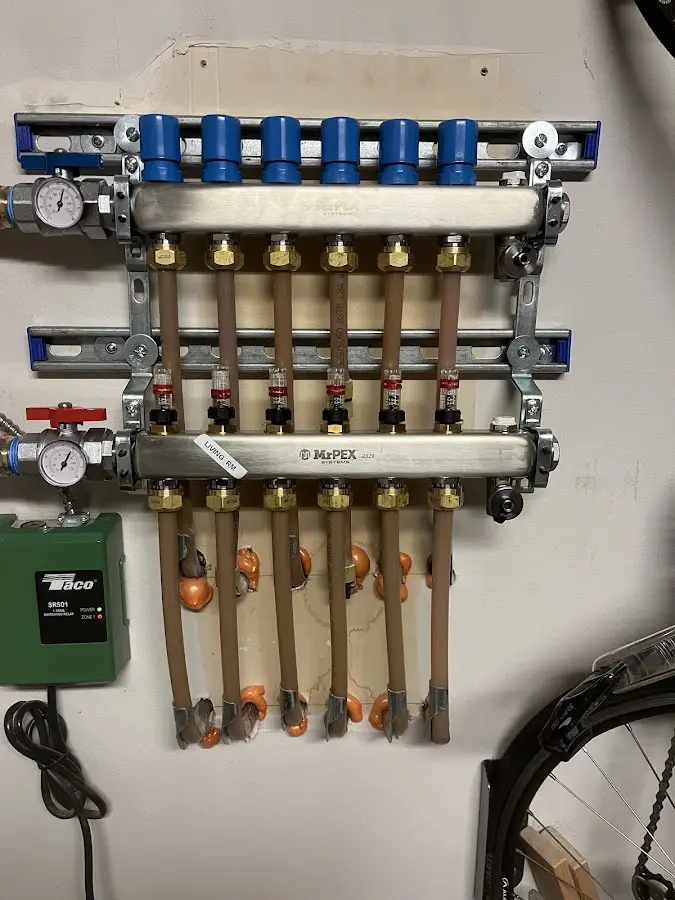 Plumber performing Gas Leak Detection at a residential property in Kildeer